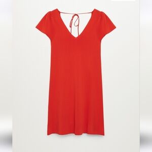 Mango Knitted ruched sleeve dress Sz 6 NWT